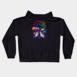 Colorful palm tree Kids Hoodie